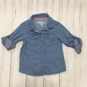 Girl 3T denim button down shirt